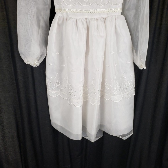 Vintage Merry Girl Party Dress Communion Flower Girl Princess Girls sz 7 8 Twirl - Picture 3 of 8